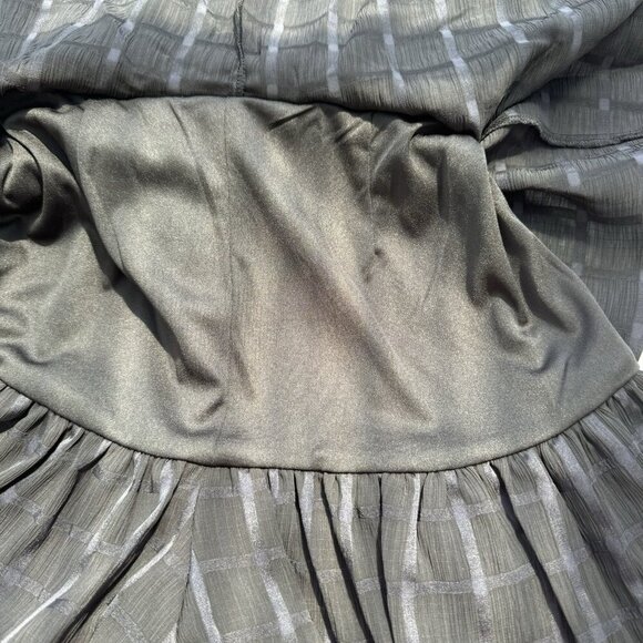 Evolutionary Apparel Romper Sheer Plaid Black Layered Lined Dark Academia Small - Picture 16 of 16